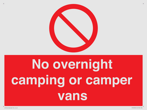 No overnight camping or camper vans